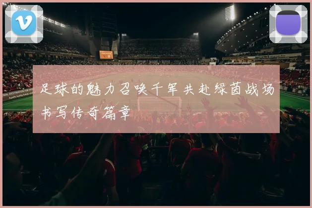 足球的魅力召唤千军共赴绿茵战场书写传奇篇章